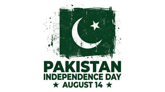 Pakistan independence day flag with crescent and star