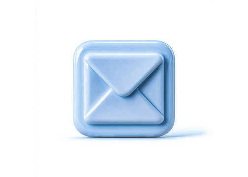 Blue envelope icon representing email communication or messaging app notification on white.