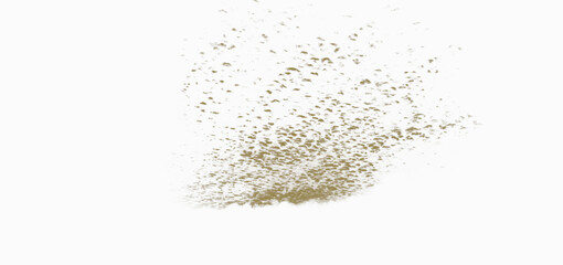 Fototapeta premium A golden sand splash isolated on a clean white background.