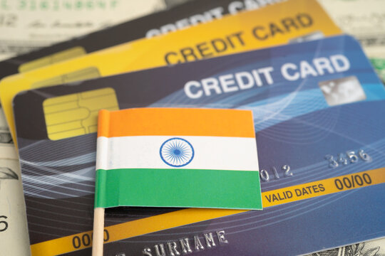 Chile flag on credit card, finance economy trading shopping online business.
