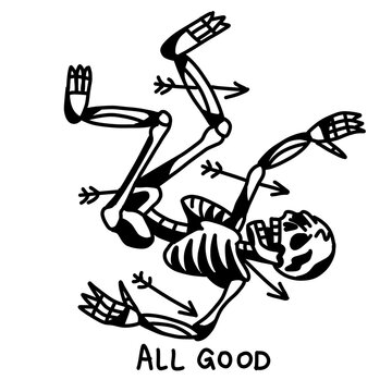 Dark skeletal freefall: A chaotic descent where everything is okay