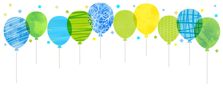 Balloon Watercolor Top Border Background