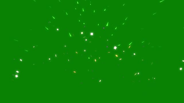 Confetti party popper explosions, 4K confetti blast realistic on transparent background overlay, Colourful confetti party popper explosions on green backgrounds.
