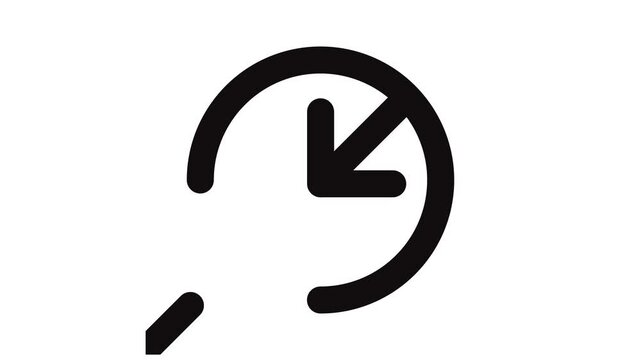 circle arrow out down left animation icon