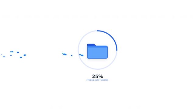 Motion of digital folder icon loading in animated video technology concept motion graphics.