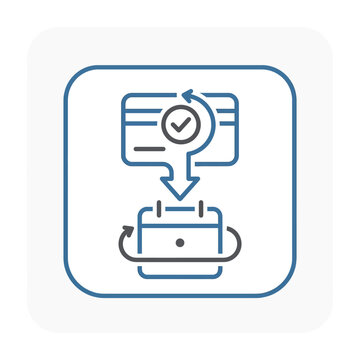 Scheduled payment or recurring transaction conceptual icon