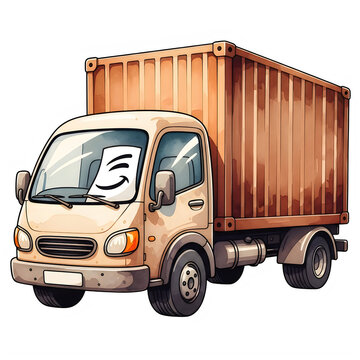 Vintage delivery truck with wooden cargo container