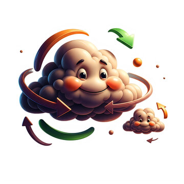 Whimsical cartoon monkey with leafy crown and playful expression