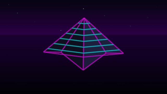 Origami paper airplane unfolding into an infinite cyberpunk glowing grid pattern