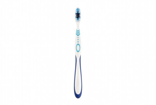 Blue and White Manual Toothbrush for Oral Hygiene