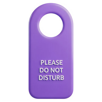 Purple please do not step on tag with white text