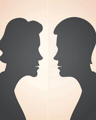 Fototapeta premium Male and Female Profile Silhouettes