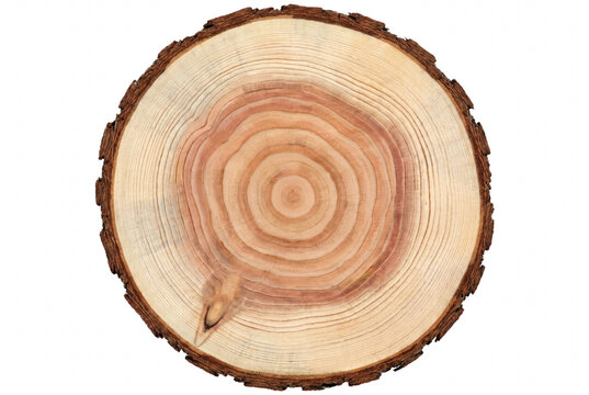 Detailed wood slice showing annual tree rings