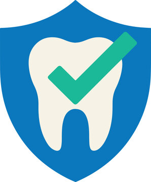 vector art of shield and theeth with check mark icon