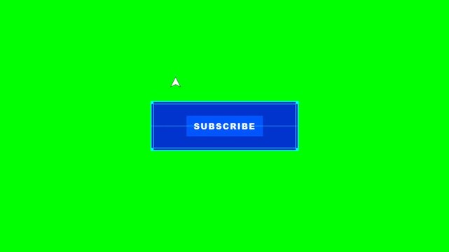Subscribe Button Animation On Green Chroma Background For Video.