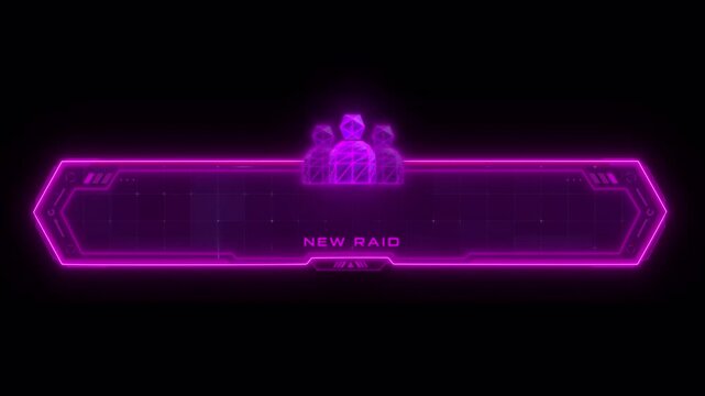 Futuristic Puple Neon Raid Alert Animation Digital Interface Seamless