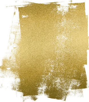 Large gold ink texture with a transparent background