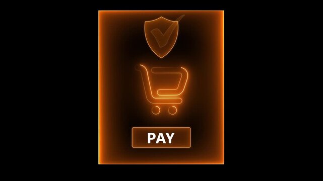 Mobile payment security concept on the transparent background. with secure checkout icon and green pay button during online shopping, highlighting ecommerce transaction and financial safety. HD video