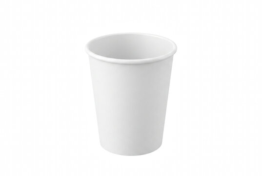 Empty White Disposable Paper Cup for Coffee and Hot Drinks