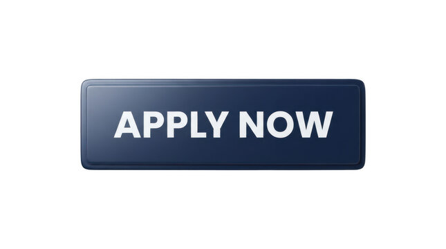 Apply now button isolated on transparent background
