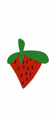 strawberry isolated on white background, Isolated Strawberry fruit in red colored, ugly strawberry illustration vector, abstract strawberry icon illustration. simple minimalist berry fruit.  © MyAuge17_