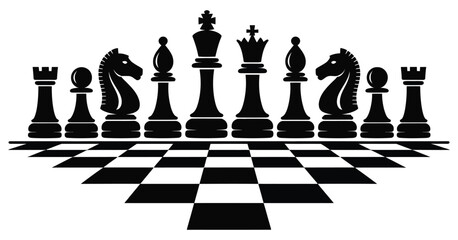 Chess figures icons featuring classic chess pieces for strategy board games, educational materials, tournaments, learning resources, and game design ©         