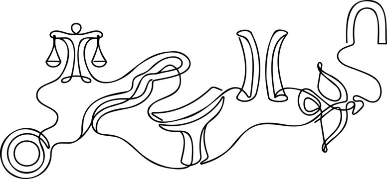 Continuous one line drawing of abstract business law concept with target scale of justice plant and open padlock for security and growth vector