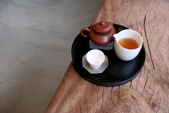 Tea Ceremony Set on Wooden Table