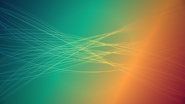 Dynamic wavy lines on a vibrant teal and orange gradient background