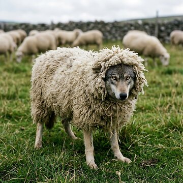 Sheep grazing in lush green meadow with flock.