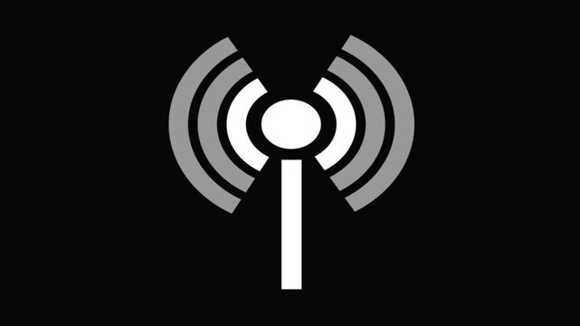wi-fi animation with transparent background good for smartphone video, signal video, wi-fi icon, etc