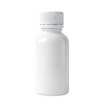 White plastic bottle with ribbed cap on a black background container