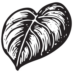 Heart Shaped Philodendron Tropical Leaf Botanical © Dotters