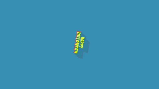 RIP Tombstone Animation with Long Shadow on Blue Background | Halloween Grave Marker Motion Graphic