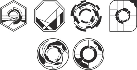 Fototapeta premium Abstract geometric badges, modern symbols and vector design elements collection