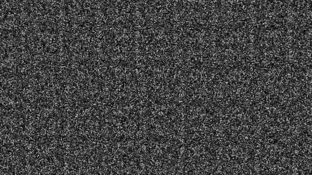 TV error with static noise and bad signal distortion background. Video effect of white noise and glitch.