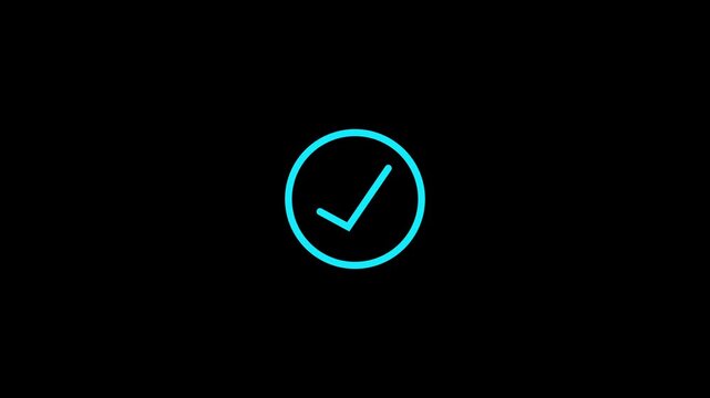Animated Green Checkmark Video - Correct Tick Sign Approval Success, approved tick mark icon on black background, 4K 
