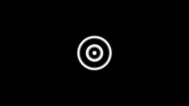 Digital Radio waves frequency signal icon seamless animation. of circular electric wave spreading. Radio wave signal animated on black background. 4k  Video,