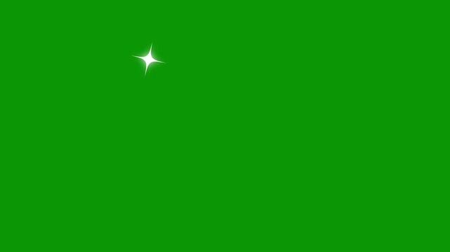 Sparkle Animation with Green Screen Background for Visual Effects and Motion Graphics