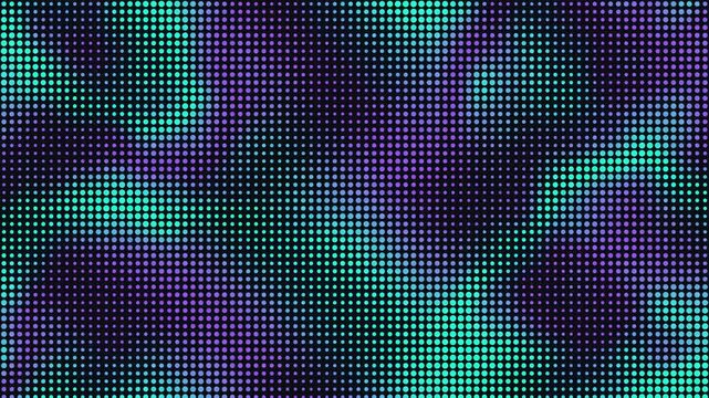 Abstract glowing dot matrix background with flowing teal and purple digital waves for tech motion