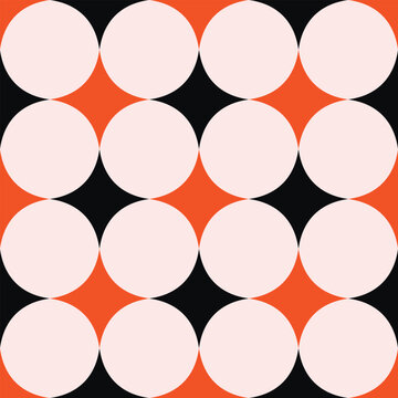 Seamless retro geometric pattern with abstract star elements. Mid century modern repeating vector background for wallpaper, textile and fabric design