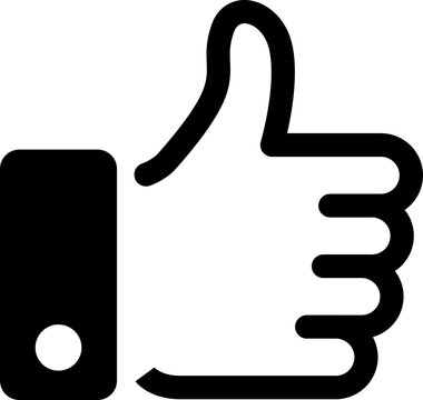 Thumbs Up Icon PNG isolated on transparent background for approval, success and positive feedback