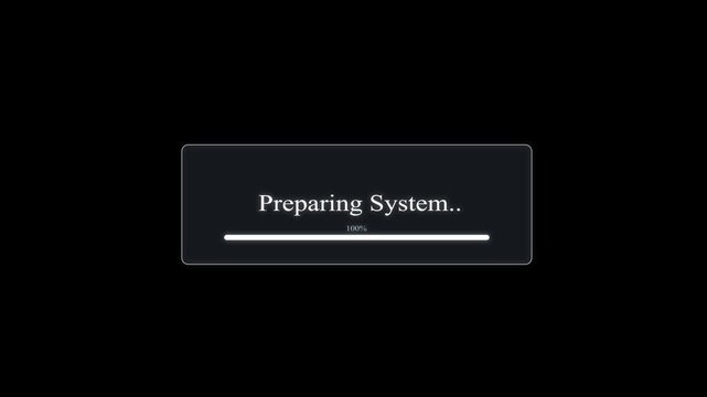 Progress bar indicates that the system is currently preparing for operation.
