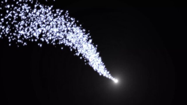 Magical glitter trail line animation black screen alpha, sparkle transition effect, glitter stars trail overlay magic sparkles glitter line stars . 4k glitter animation video