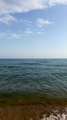 Fototapeta premium Beach of the lilies isle of Capo Rizzuto, Calabria, Italy. Spiaggia dei Gigli. Catanzaro's Ionian coast. Tourism and beach holidays. Travel to Italy. Summer vacation in Calabria. 