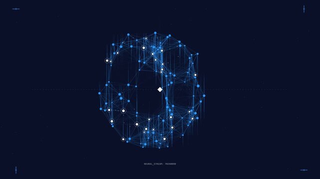 Abstract Digital Neural Network Sphere Motion Background