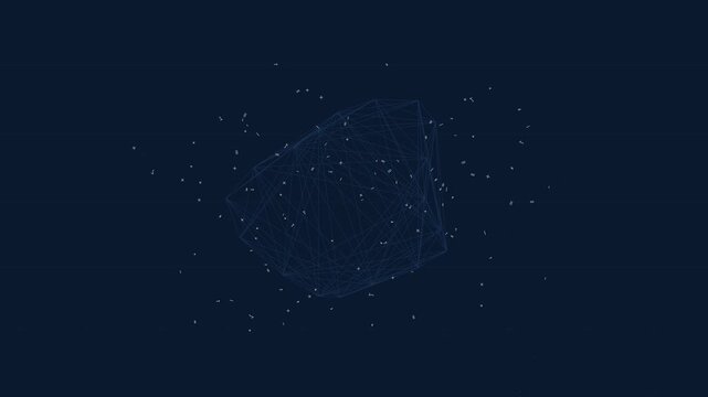 Abstract Digital Network Connection with Floating Nodes and Geometric Lines