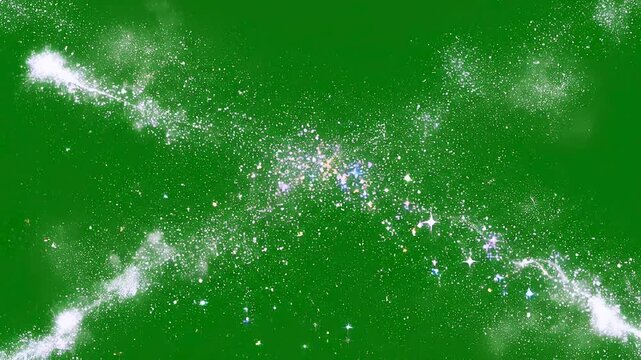 Estrella brillante con destellos sobre fondo verde chroma key. V&iacute;deo ideal para efectos visuales, composici&oacute;n digital, transiciones y proyectos de edici&oacute;n de v&iacute;deo.