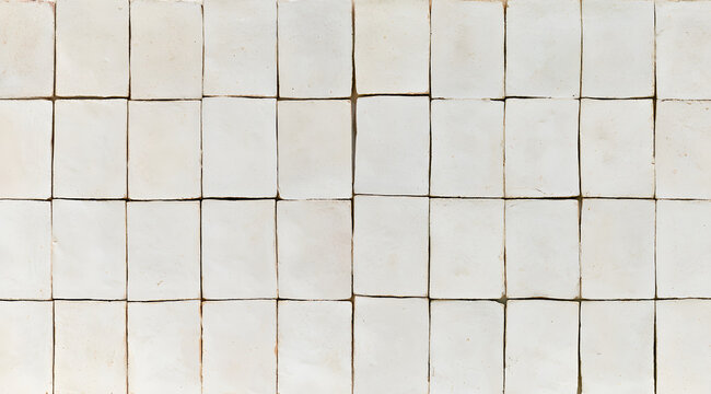 Zellige tiles in off white for a handmade rustic kitchen backsplash or minimalist interior design