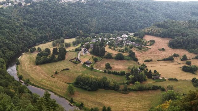  Montherme and the Meuse river loop during a bright summer morning
